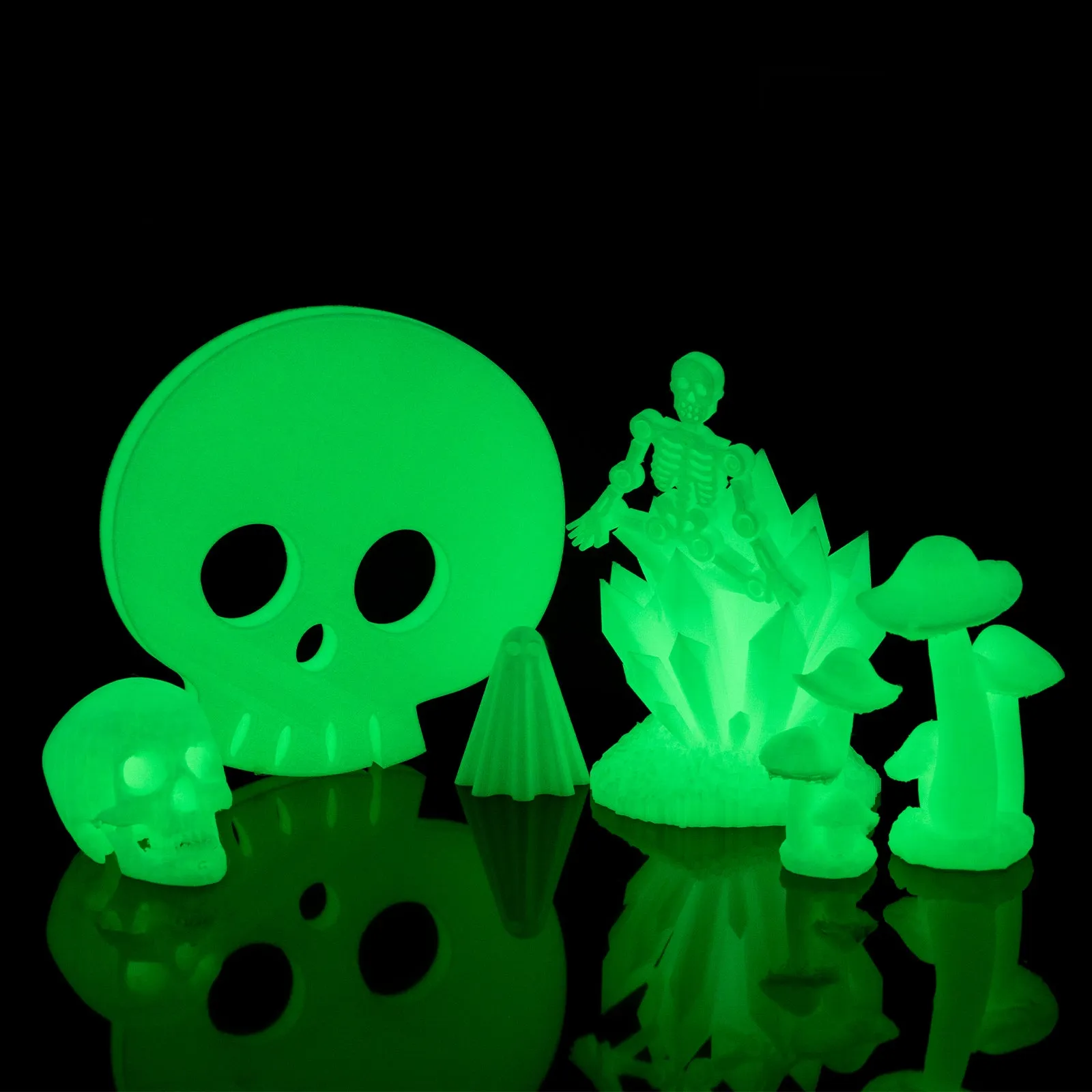 Glow-in-the-dark Green 1.75mm PRO-3 PETG Filament, 1kg