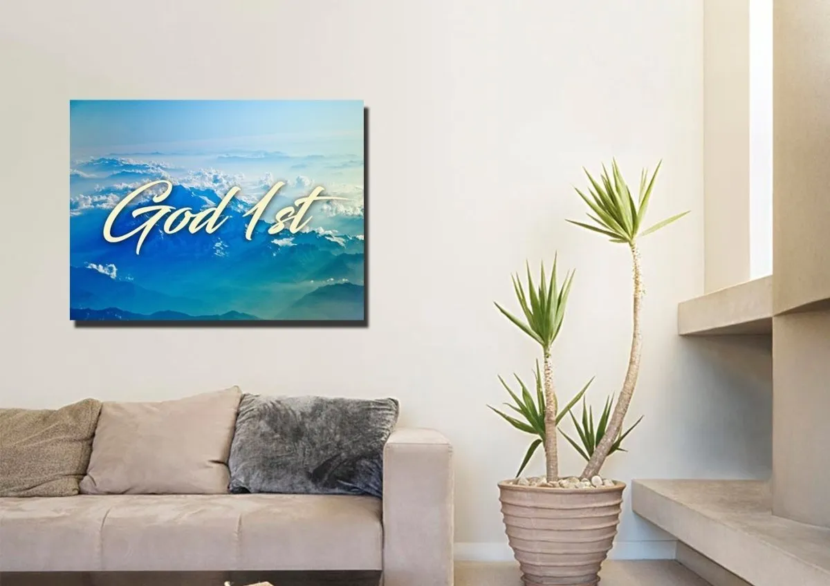 God 1st Christian Quotes Wall Art Canvas - Christian Canvas Wall Art