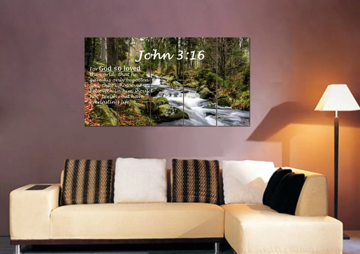 John 316 Kjv #14 Bible Verse Canvas Wall Art - Christian Canvas Wall Art