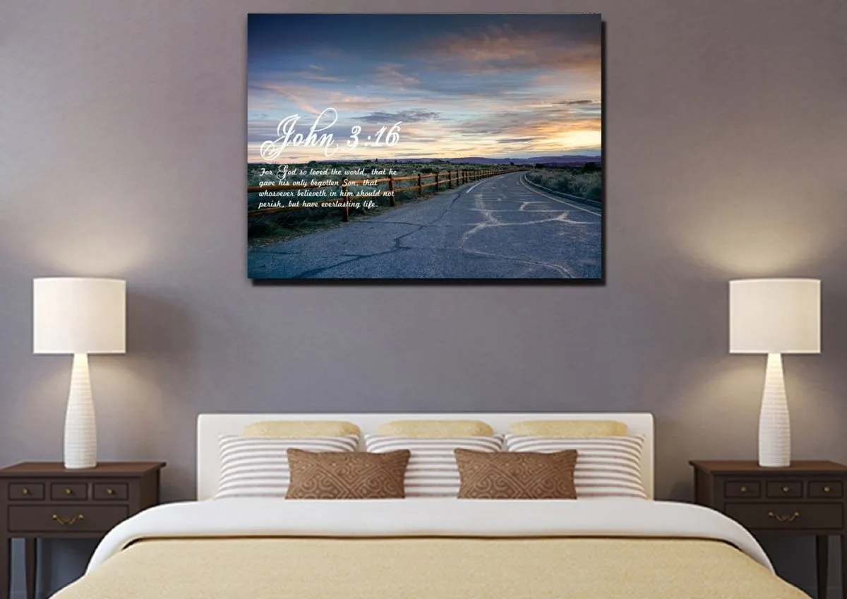 John 316 Kjv #15 Bible Verse Canvas Wall Art - Christian Canvas Wall Art