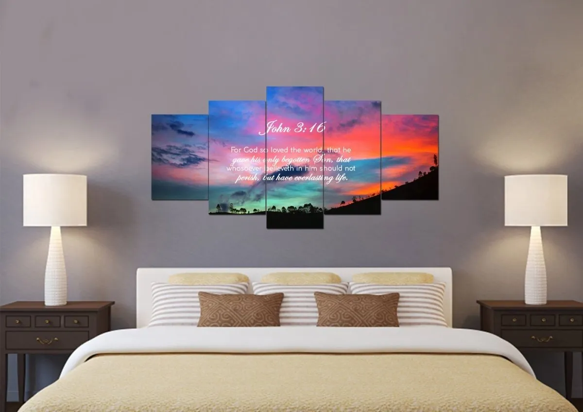 John 316 Kjv #19 Bible Verse Canvas Wall Art - Christian Canvas Wall Art