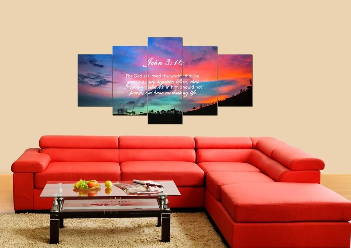John 316 Kjv #19 Bible Verse Canvas Wall Art - Christian Canvas Wall Art