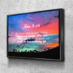 John 316 Kjv #19 Bible Verse Canvas Wall Art - Christian Canvas Wall Art