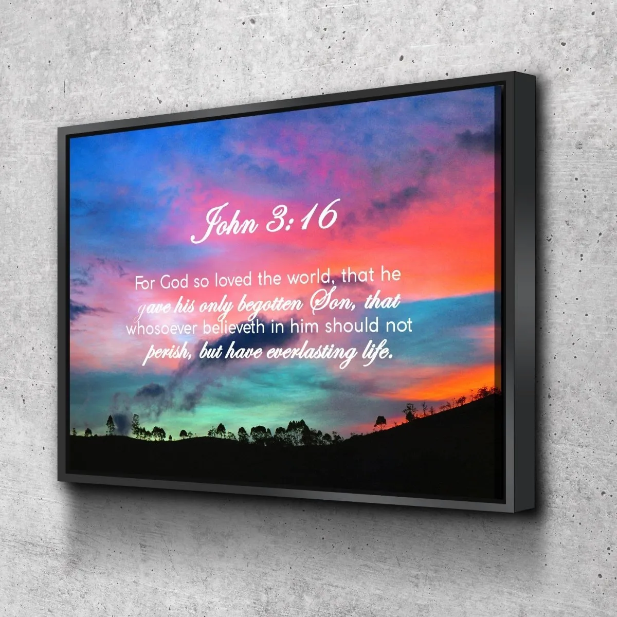 John 316 Kjv #19 Bible Verse Canvas Wall Art - Christian Canvas Wall Art
