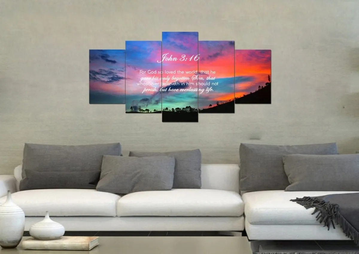 John 316 Kjv #19 Bible Verse Canvas Wall Art - Christian Canvas Wall Art