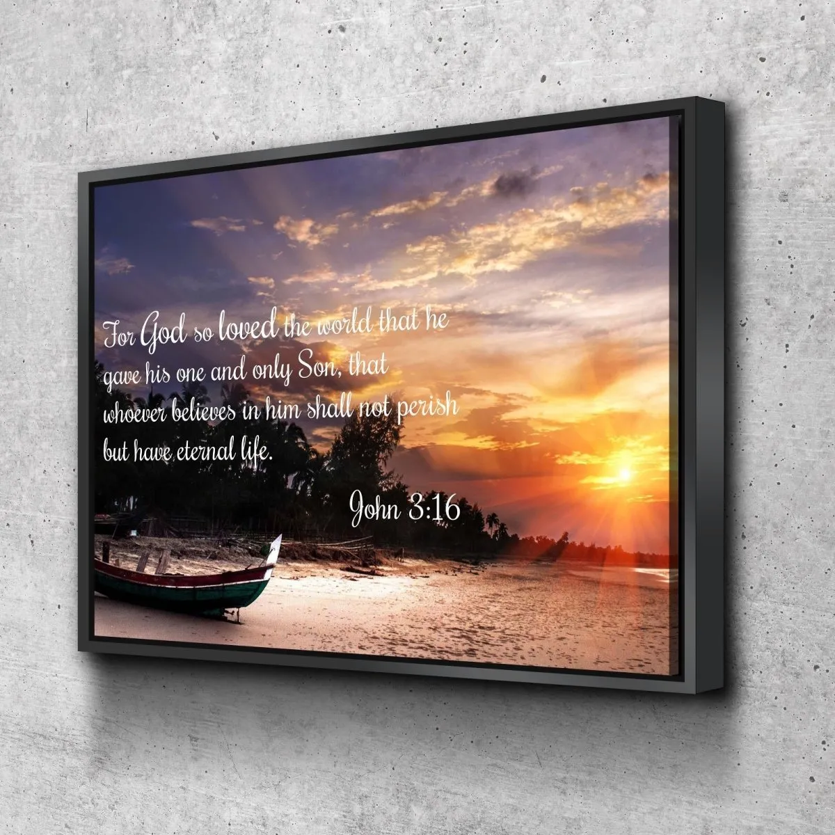John 316 Niv #2 Bible Verse Canvas Wall Art - Christian Canvas Wall Art