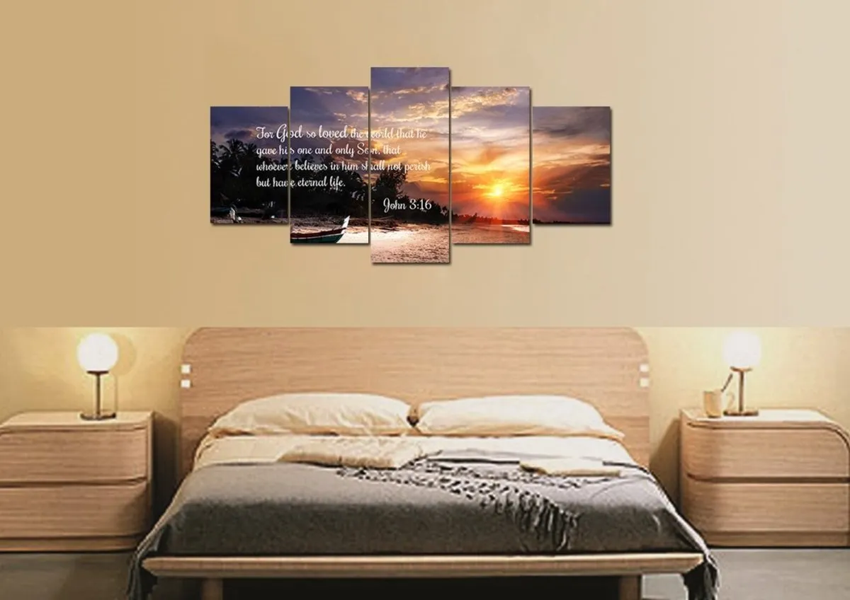 John 316 Niv #2 Bible Verse Canvas Wall Art - Christian Canvas Wall Art