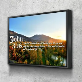 John 316 Niv #26 Bible Verse Canvas Wall Art - Christian Canvas Wall Art