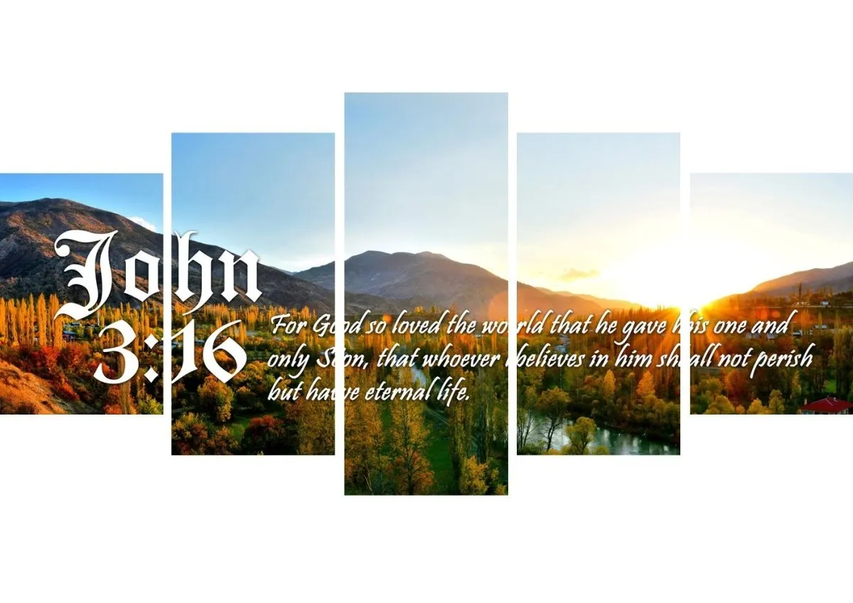 John 316 Niv #26 Bible Verse Canvas Wall Art - Christian Canvas Wall Art