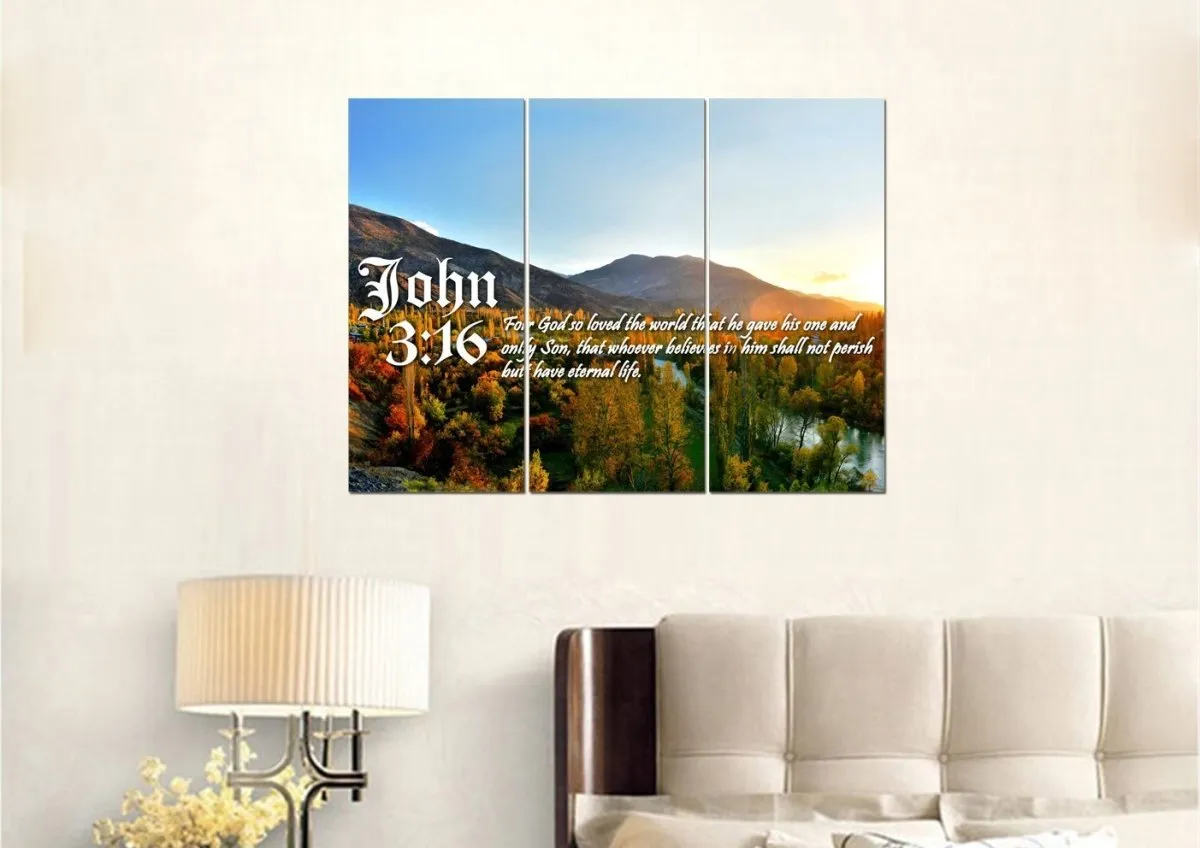 John 316 Niv #26 Bible Verse Canvas Wall Art - Christian Canvas Wall Art
