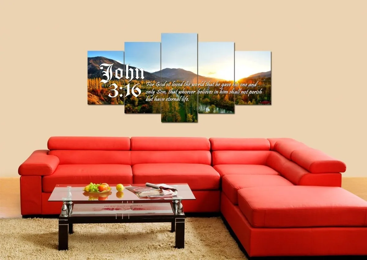 John 316 Niv #26 Bible Verse Canvas Wall Art - Christian Canvas Wall Art