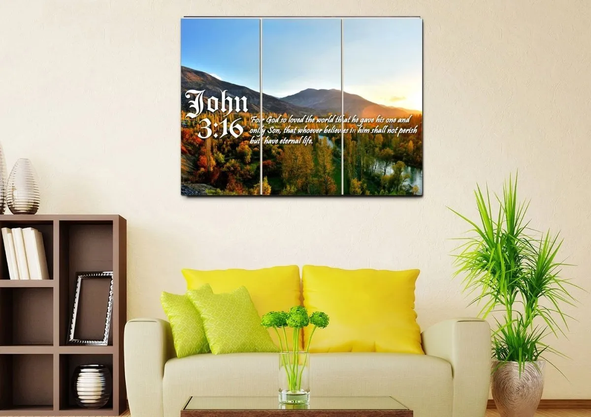 John 316 Niv #26 Bible Verse Canvas Wall Art - Christian Canvas Wall Art