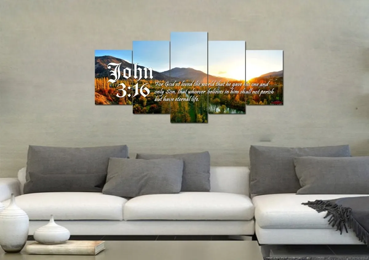 John 316 Niv #26 Bible Verse Canvas Wall Art - Christian Canvas Wall Art