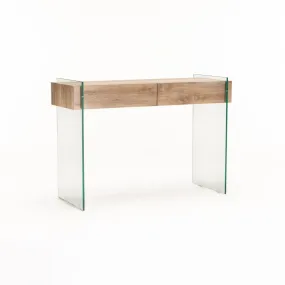 JULEP 110x40cm 12MM TEMPERED GLASS CONSOLE WITH DRAWERS