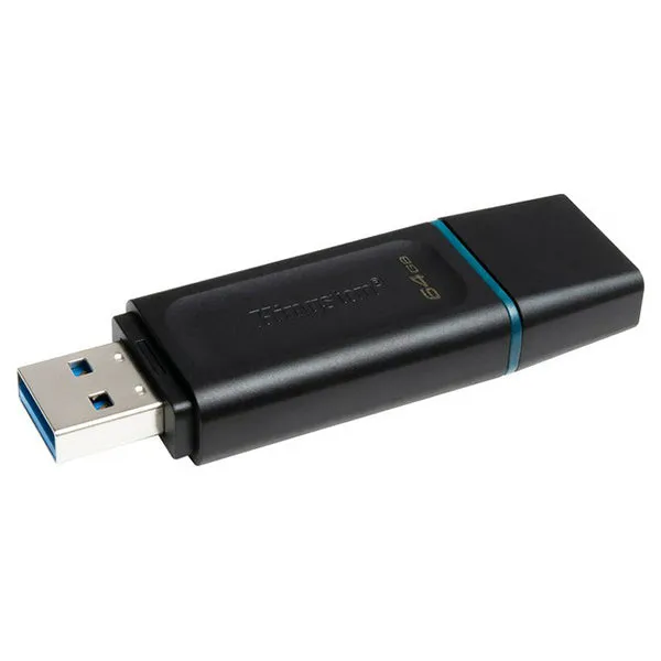 Kingston DataTraveler Exodia 64GB USB 3.2 USB Flash Drive - Black & Cyan | 309829