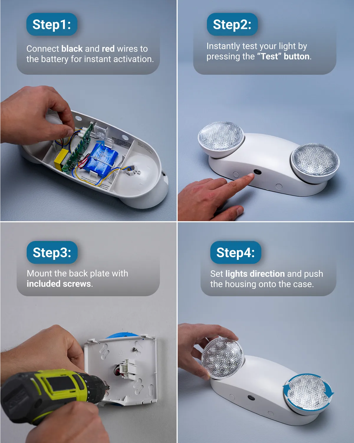 LED 2-Head Bug-Eye Emergency Light