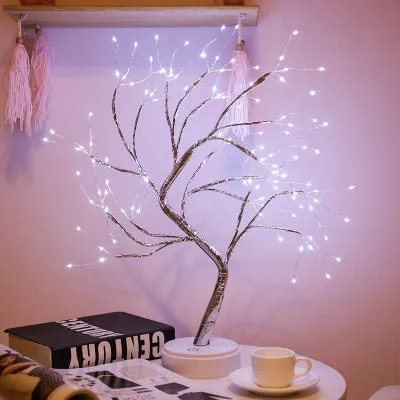 LED Night Light Mini Tree Copper Wire Garland Lamp For Kids Home Bedroom Decoration Decor Fairy Light Holiday lighting