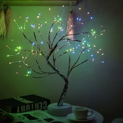 LED Night Light Mini Tree Copper Wire Garland Lamp For Kids Home Bedroom Decoration Decor Fairy Light Holiday lighting