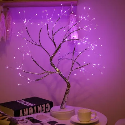 LED Night Light Mini Tree Copper Wire Garland Lamp For Kids Home Bedroom Decoration Decor Fairy Light Holiday lighting