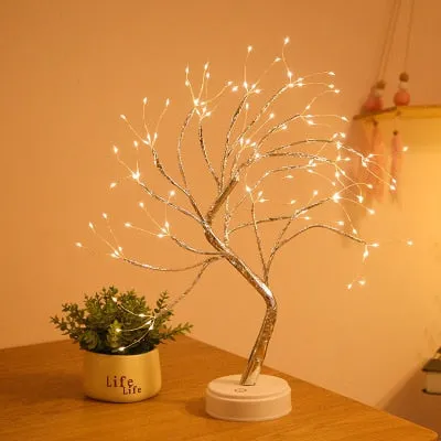 LED Night Light Mini Tree Copper Wire Garland Lamp For Kids Home Bedroom Decoration Decor Fairy Light Holiday lighting