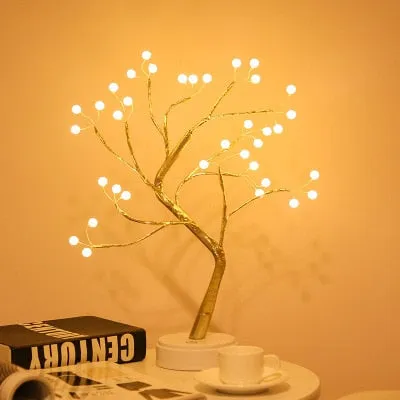 LED Night Light Mini Tree Copper Wire Garland Lamp For Kids Home Bedroom Decoration Decor Fairy Light Holiday lighting