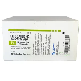 Lidocaine 1% Injection Multiple Dose Vials 10 mL by Fresenius 25/Tray (Rx)