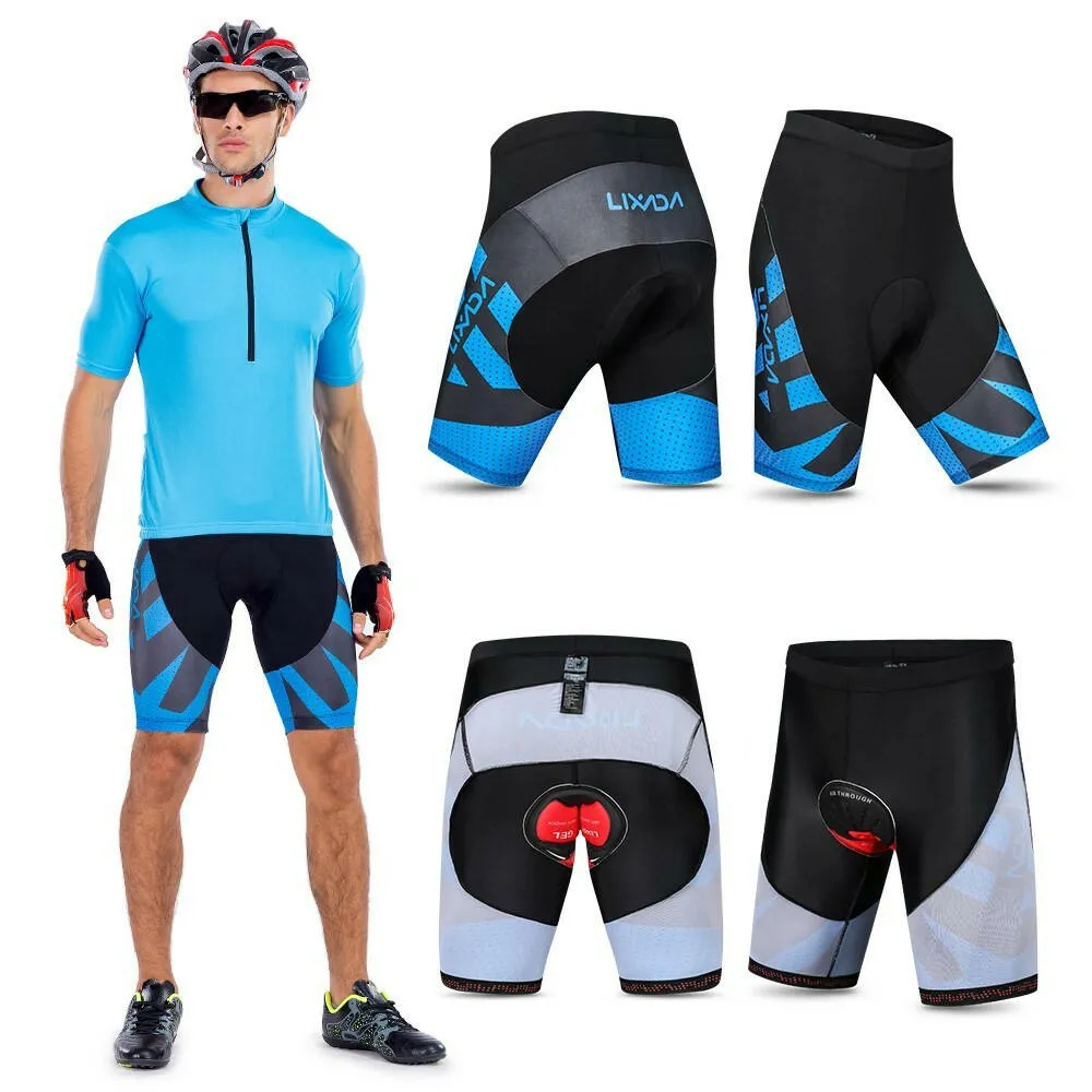 Lixada Men's Cycling Shorts 4D Gel Padded Bicycle Riding Half Pants Bike Biking Tights