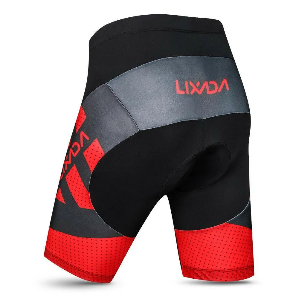 Lixada Men's Cycling Shorts 4D Gel Padded Bicycle Riding Half Pants Bike Biking Tights