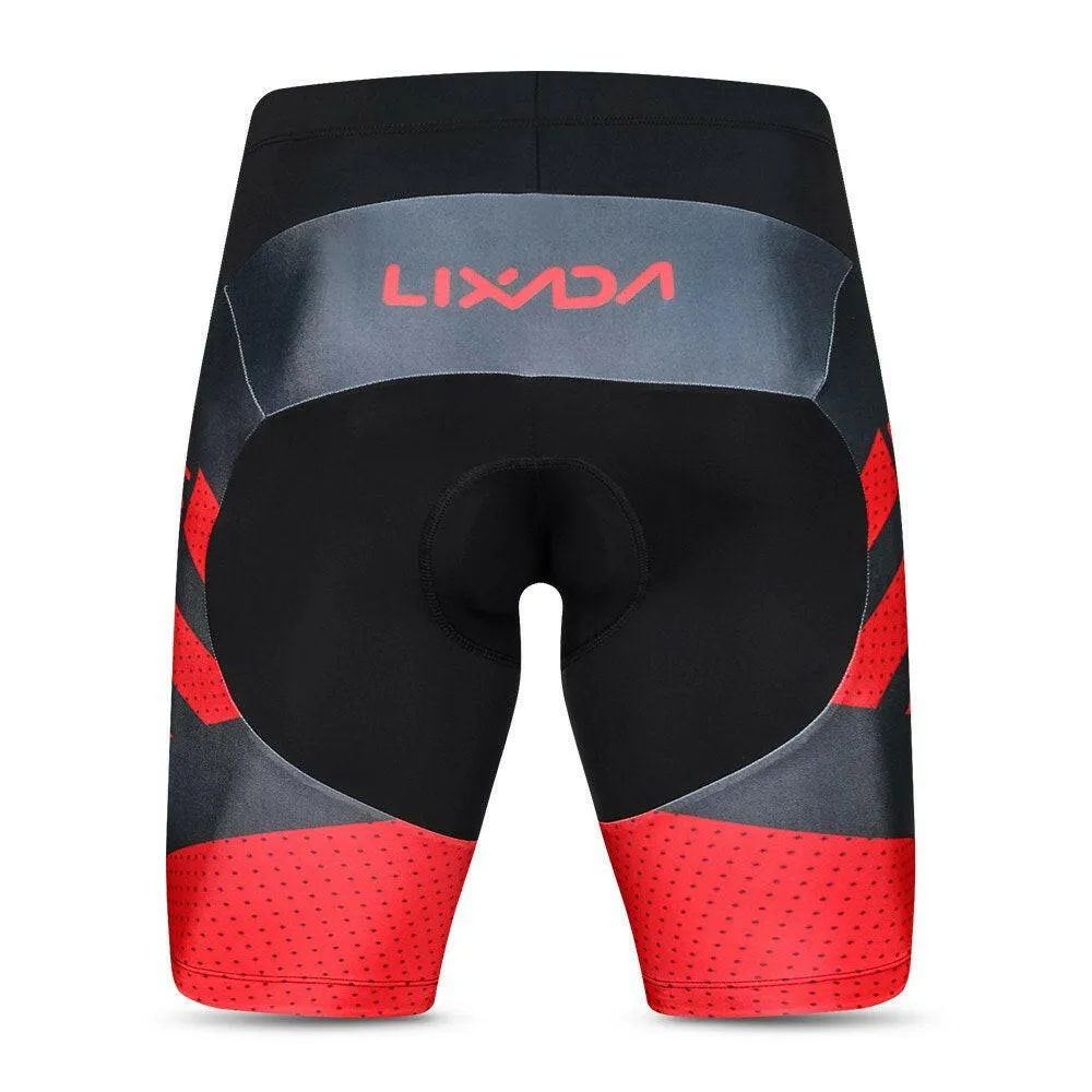 Lixada Men's Cycling Shorts 4D Gel Padded Bicycle Riding Half Pants Bike Biking Tights