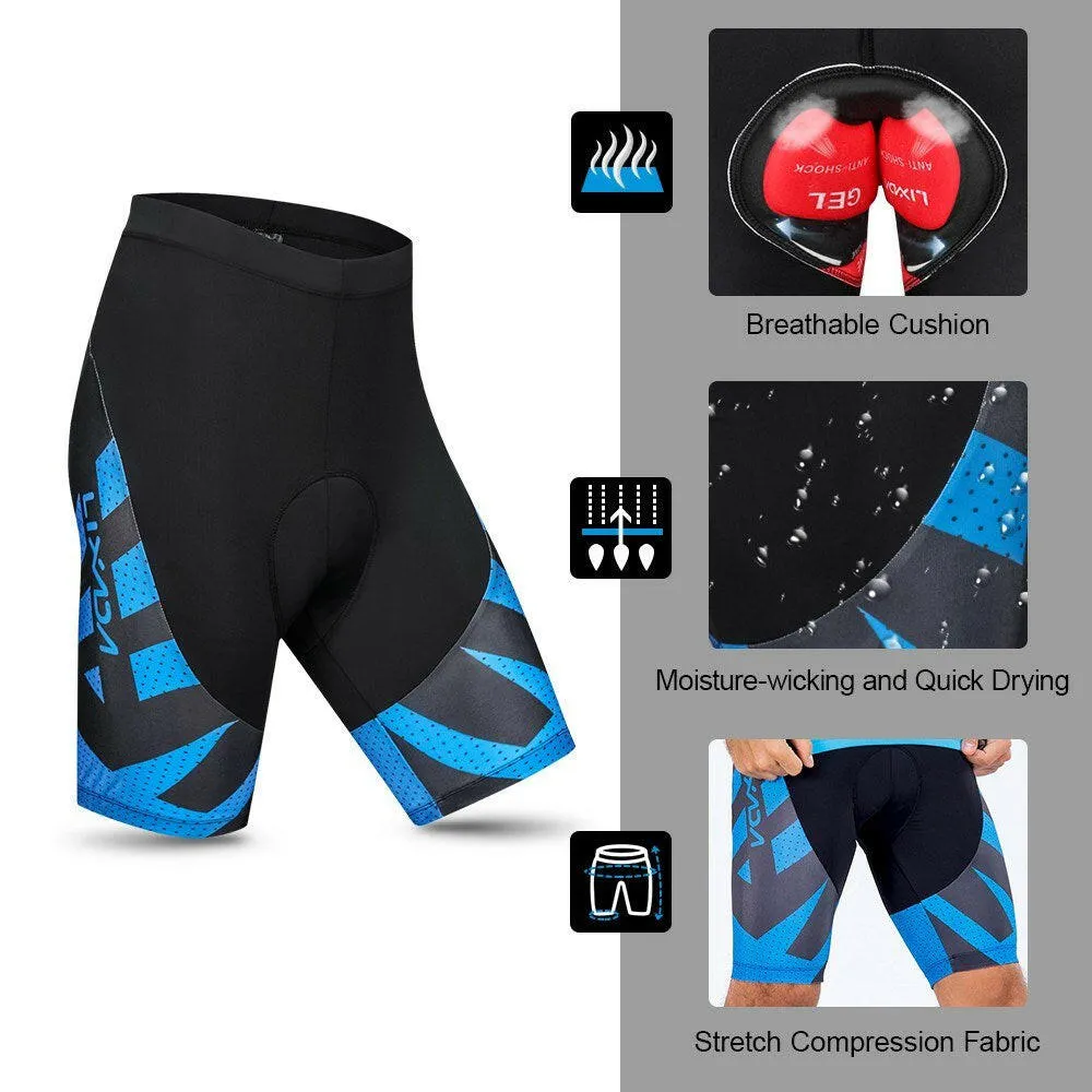 Lixada Men's Cycling Shorts 4D Gel Padded Bicycle Riding Half Pants Bike Biking Tights