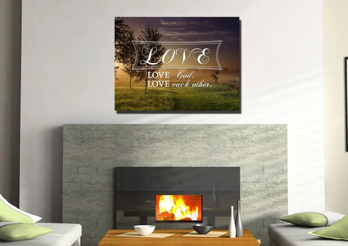 Love God Love Each Other Wall Art Canvas Print - Christian Canvas Wall Art