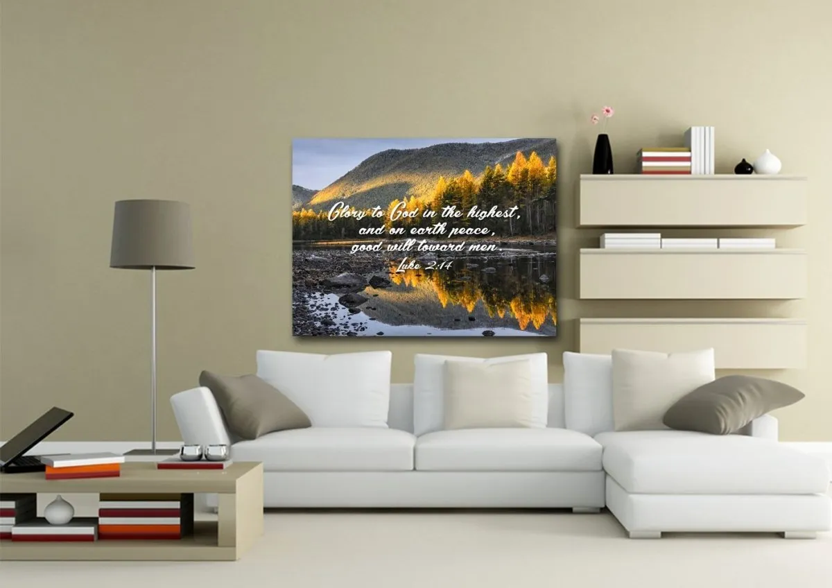 Luke 214 Glory To God In The Highest Canvas Wall Art Print - Christian Canvas Wall Art