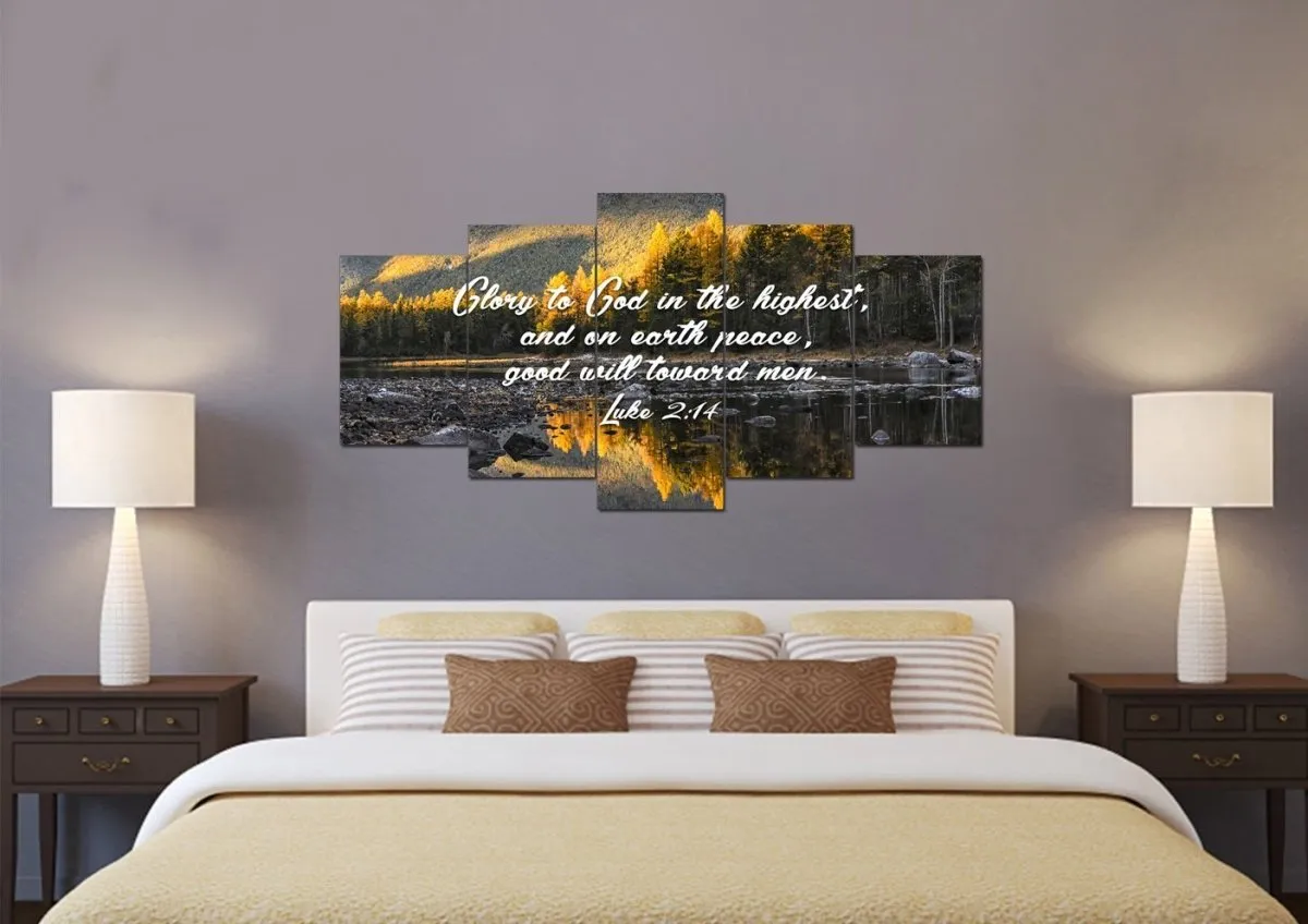 Luke 214 Glory To God In The Highest Canvas Wall Art Print - Christian Canvas Wall Art