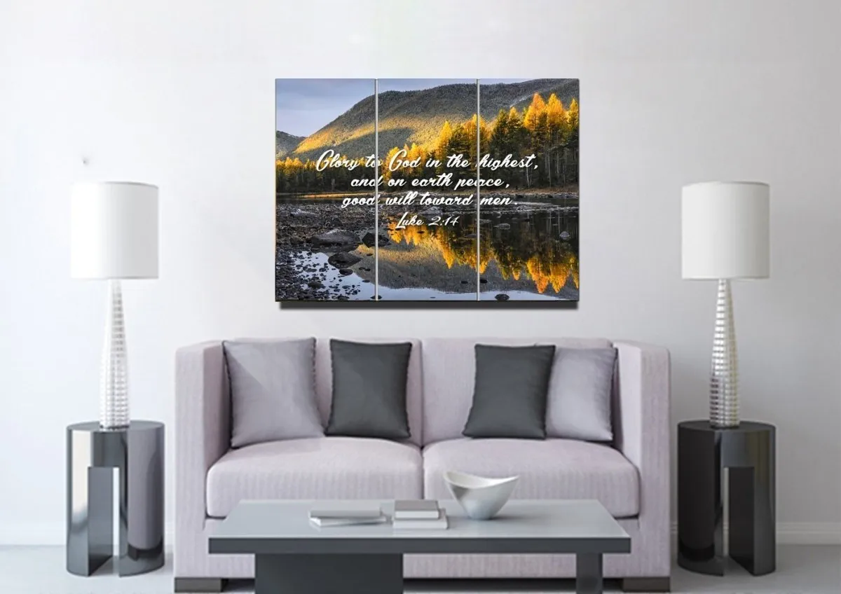 Luke 214 Glory To God In The Highest Canvas Wall Art Print - Christian Canvas Wall Art