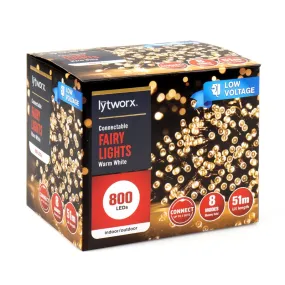 Lytworx 51m Low Voltage Warm White LED Connectable Fairy Lights