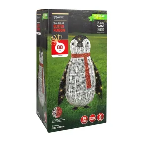 Lytworx 80cm 76 LED Solar Glitter Penguin Warm White