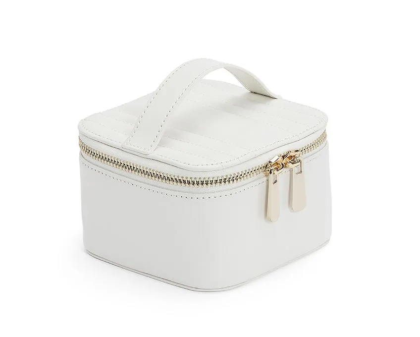 Maria Jewelry Zip Cube, White