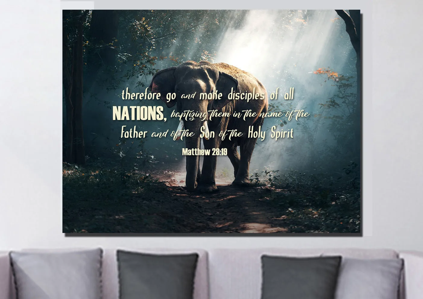 Matthew 2819 Canvas Wall Art Print - Christian Canvas Wall Art