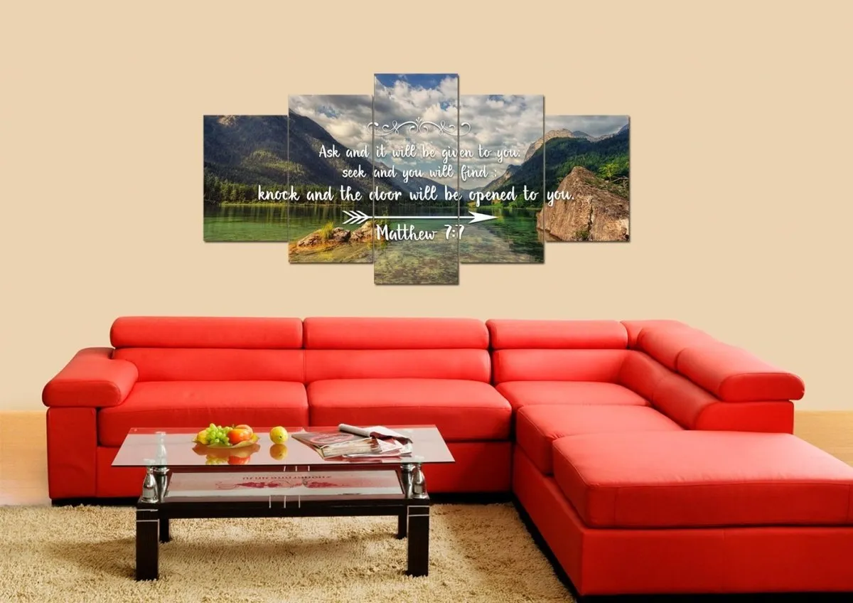Matthew 77 Ask And It Will Be Given To You, Seek And You Will Find Bible Verse Canvas Wall Art - Christian Canvas Wall Art