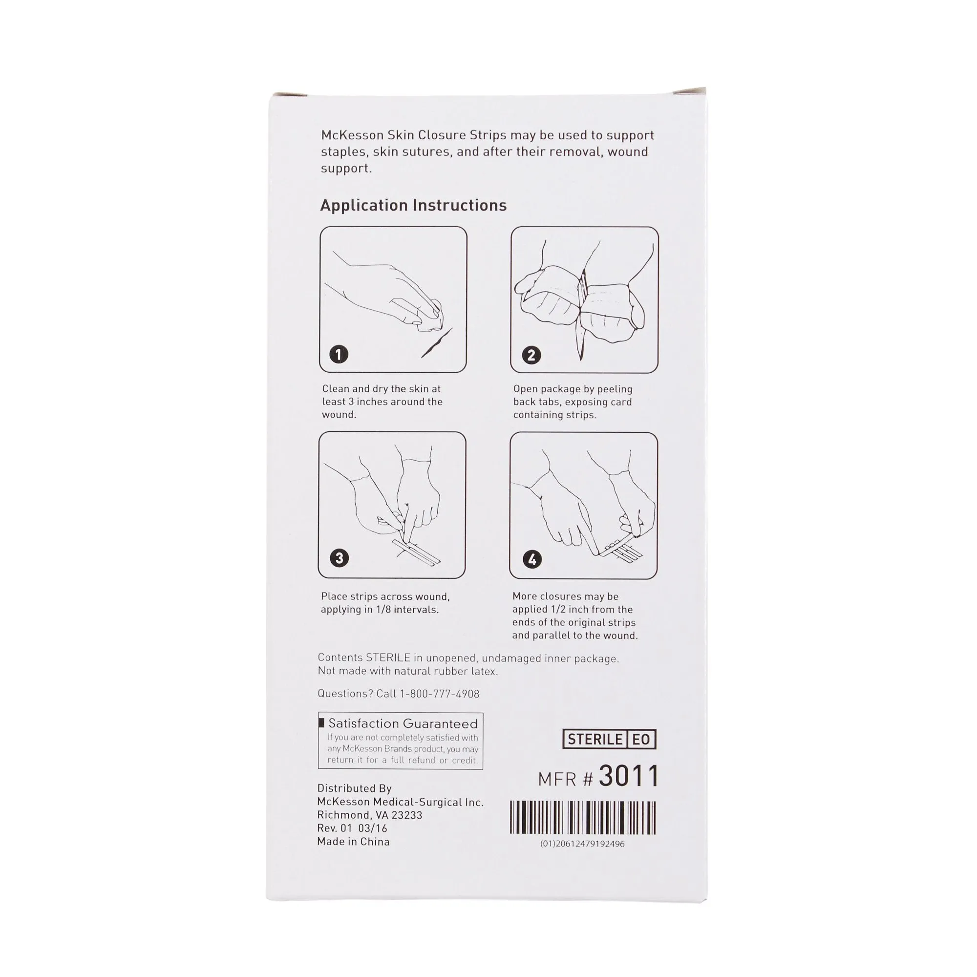 McKesson Skin Closure Reinforced Strip, 1 X 5 Inch