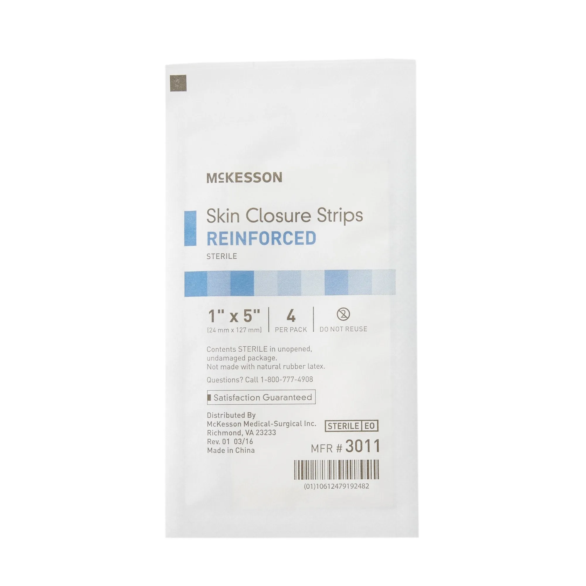 McKesson Skin Closure Reinforced Strip, 1 X 5 Inch
