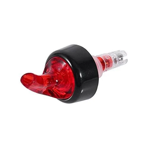 Measure Liquor Pourer, Plastic Measured Liquor Pourer 1 OZ Auto Measuring Shot Chamber Pourer Pour Spout Stopper for Liquor Wine (Red, pack of 12)