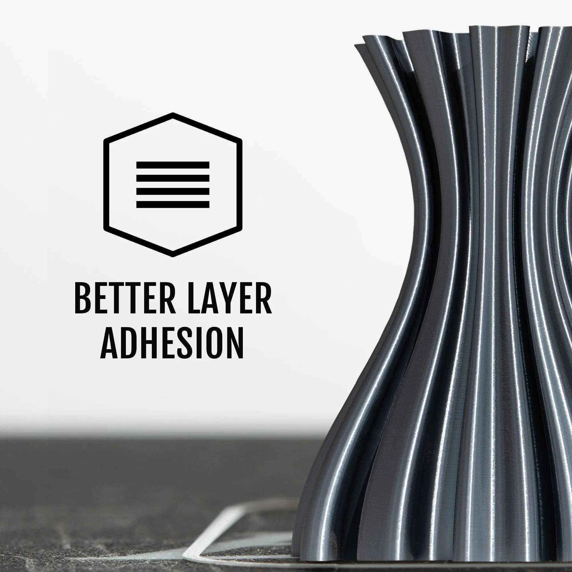 METALLIC FINISH GRAY PLA FILAMENT - 1.75MM, 1KG SPOOL