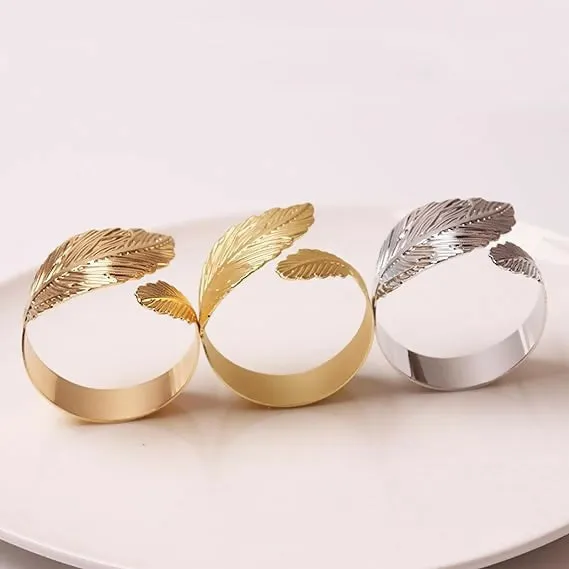 Napkin Holder Rings-Feather(Golden)