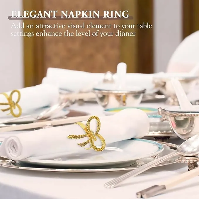 Napkin Holder Rings-Metal Bow(Gold)