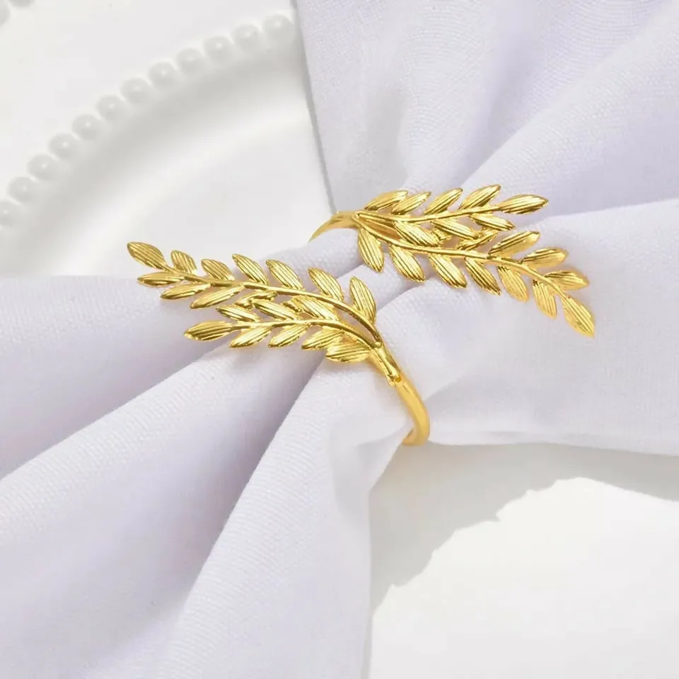 Napkin Holder Rings-Wheat leaves(Golden)