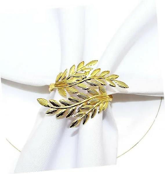 Napkin Holder Rings-Wheat leaves(Golden)