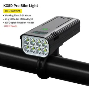 NATFIRE 10000mAh Bike Light 8 12 LEDs USB C Rechargeable Bicycle Lights Battery Indicator Aluminum Front Lamp Headlight