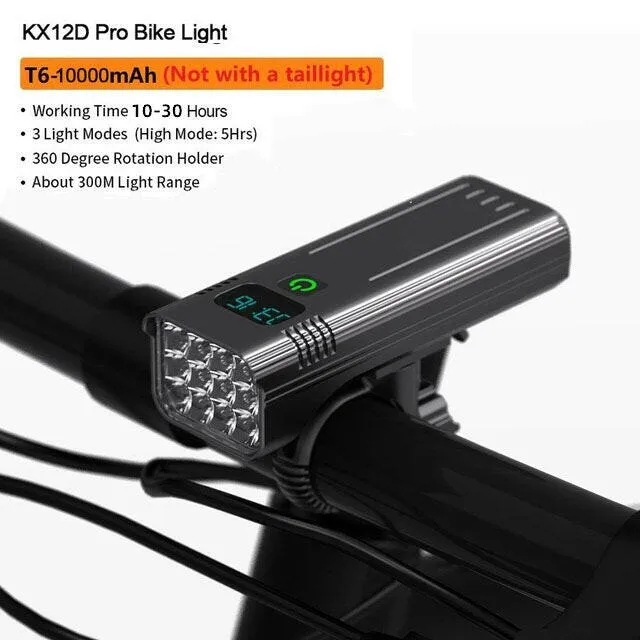 NATFIRE 10000mAh Bike Light 8 12 LEDs USB C Rechargeable Bicycle Lights Battery Indicator Aluminum Front Lamp Headlight