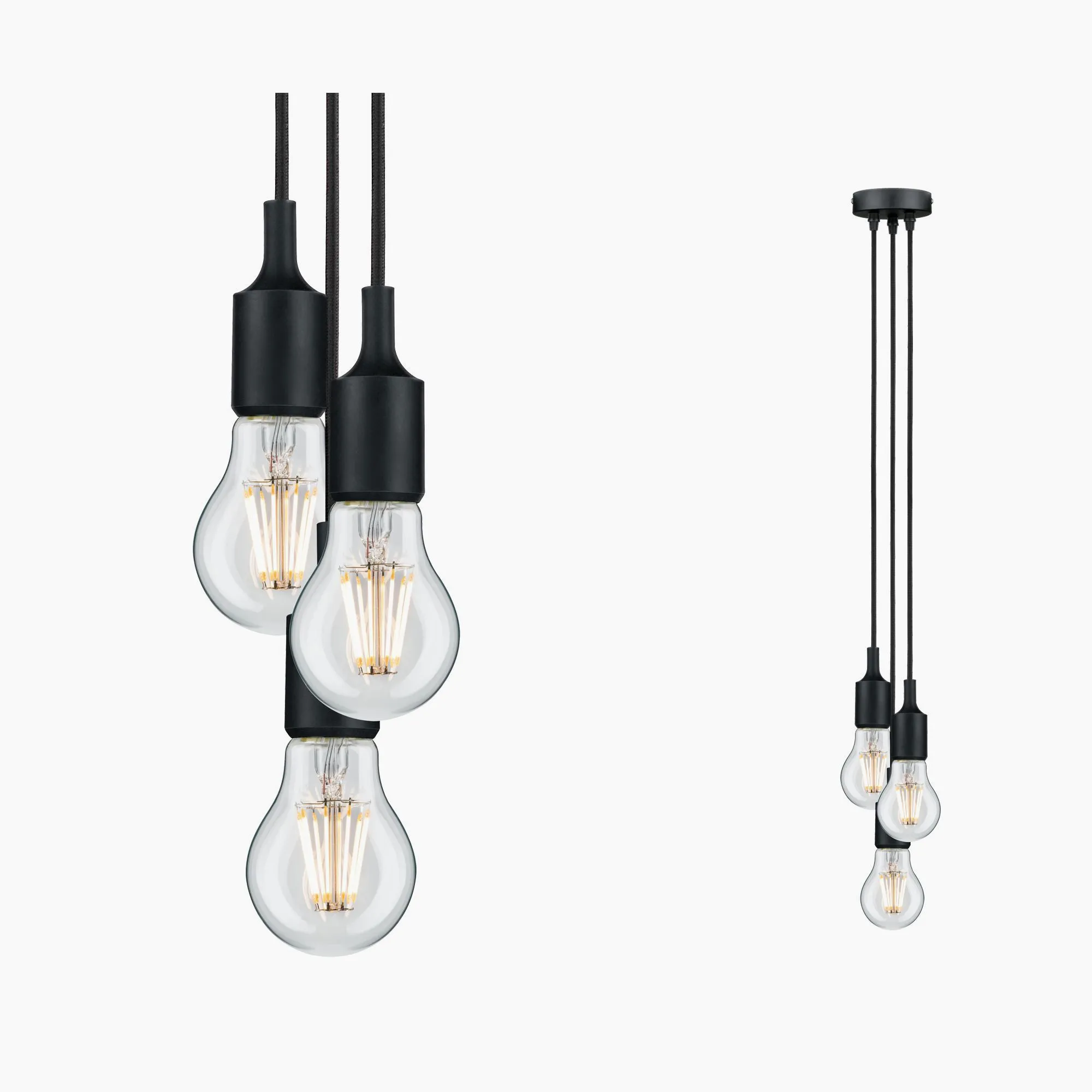 Neordic Ketil 180W 3 Lamp Dimmable Pendant Light in Black